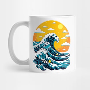 Japanese style waves. Mug